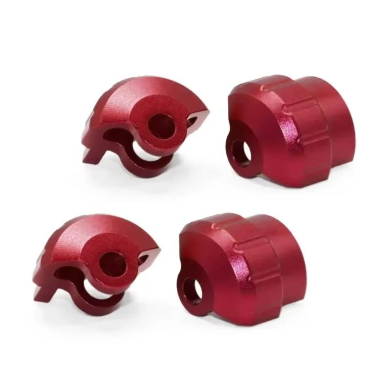 QAWRYV Für Arrma 1/7 1/8 Rc Auto Upgrade Teile Zubehör 4 Stücke Aluminium Legierung Stoßdämpfer Kappe Absorber Protector RC Upgrade Zubehör(Red) von QAWRYV
