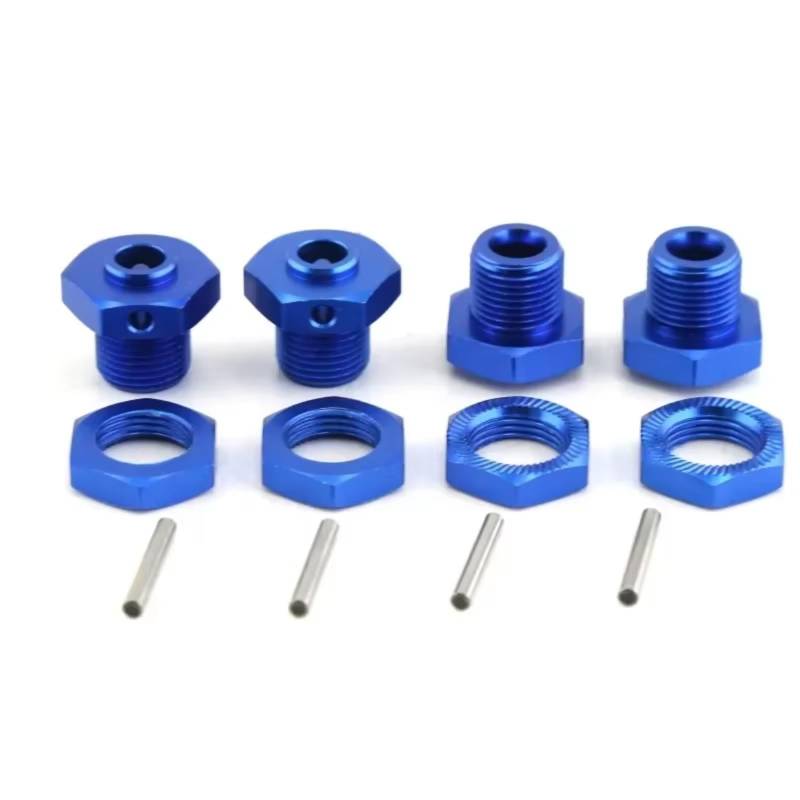 QAWRYV Für Arrma 3S Für Typhon 1/8 Big Für Rock V3 1/10 Metall 17Mm Rad Hex Hub Adapter Mit Mutter RC Auto Upgrade Teile Zubehör Kit RC Upgrade Zubehör(Blue) von QAWRYV