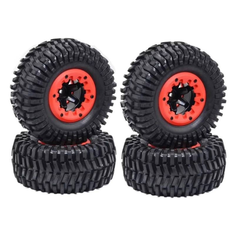 QAWRYV Für Huanqi 727 Für Remo 1/10 Reifen Rad Räder RC Fernbedienung Modell Short-Course Truck Für Buggy Teile RC Upgrade Zubehör(Red) von QAWRYV