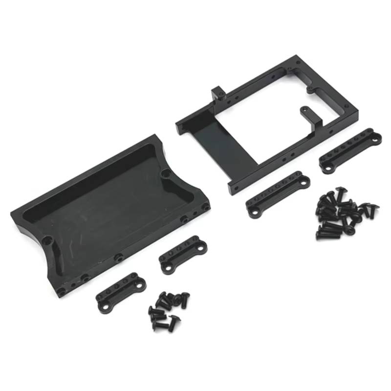 QAWRYV Für MN D90 D91 D96 Für MN98 99S Für Buggy 1/12 Metall Heckstrahl Lenkgetriebe Fach Stoßdämpfer Halterung RC Crawler Auto Verbesserte LKW RC Upgrade Zubehör(Black) von QAWRYV