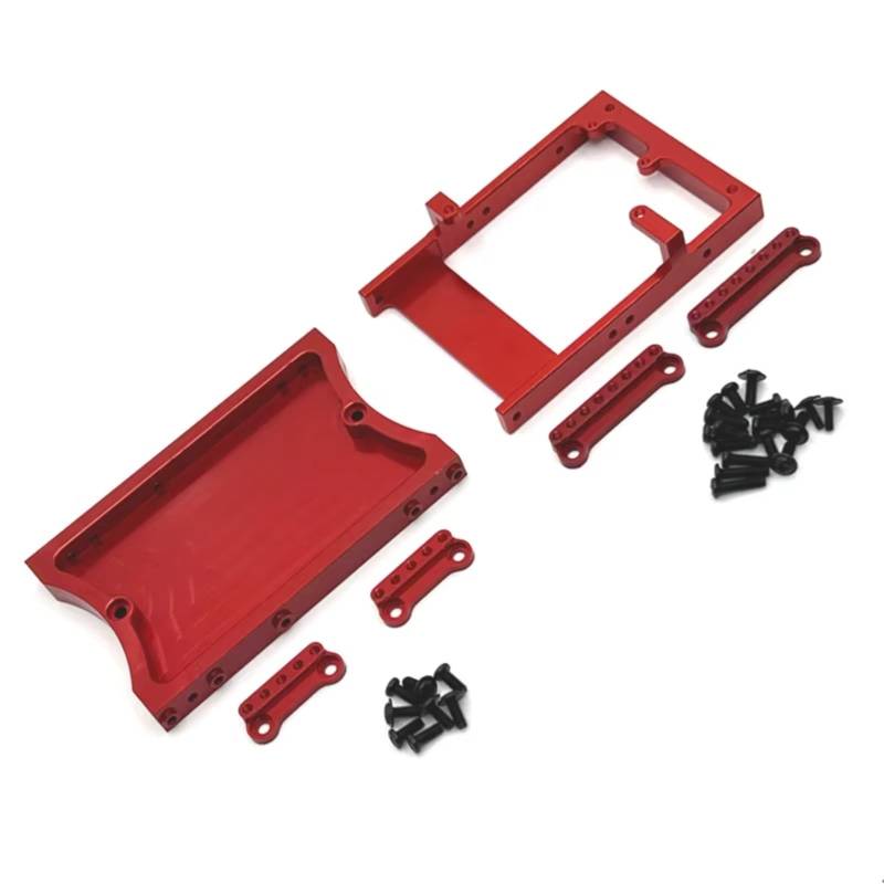 QAWRYV Für MN D90 D91 D96 Für MN98 99S Für Buggy 1/12 Metall Heckstrahl Lenkgetriebe Fach Stoßdämpfer Halterung RC Crawler Auto Verbesserte LKW RC Upgrade Zubehör(Red) von QAWRYV