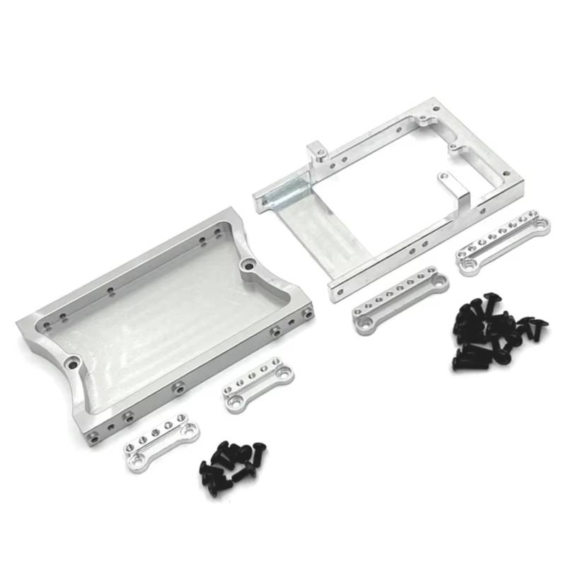 QAWRYV Für MN D90 D91 D96 Für MN98 99S Für Buggy 1/12 Metall Heckstrahl Lenkgetriebe Fach Stoßdämpfer Halterung RC Crawler Auto Verbesserte LKW RC Upgrade Zubehör(Silver) von QAWRYV