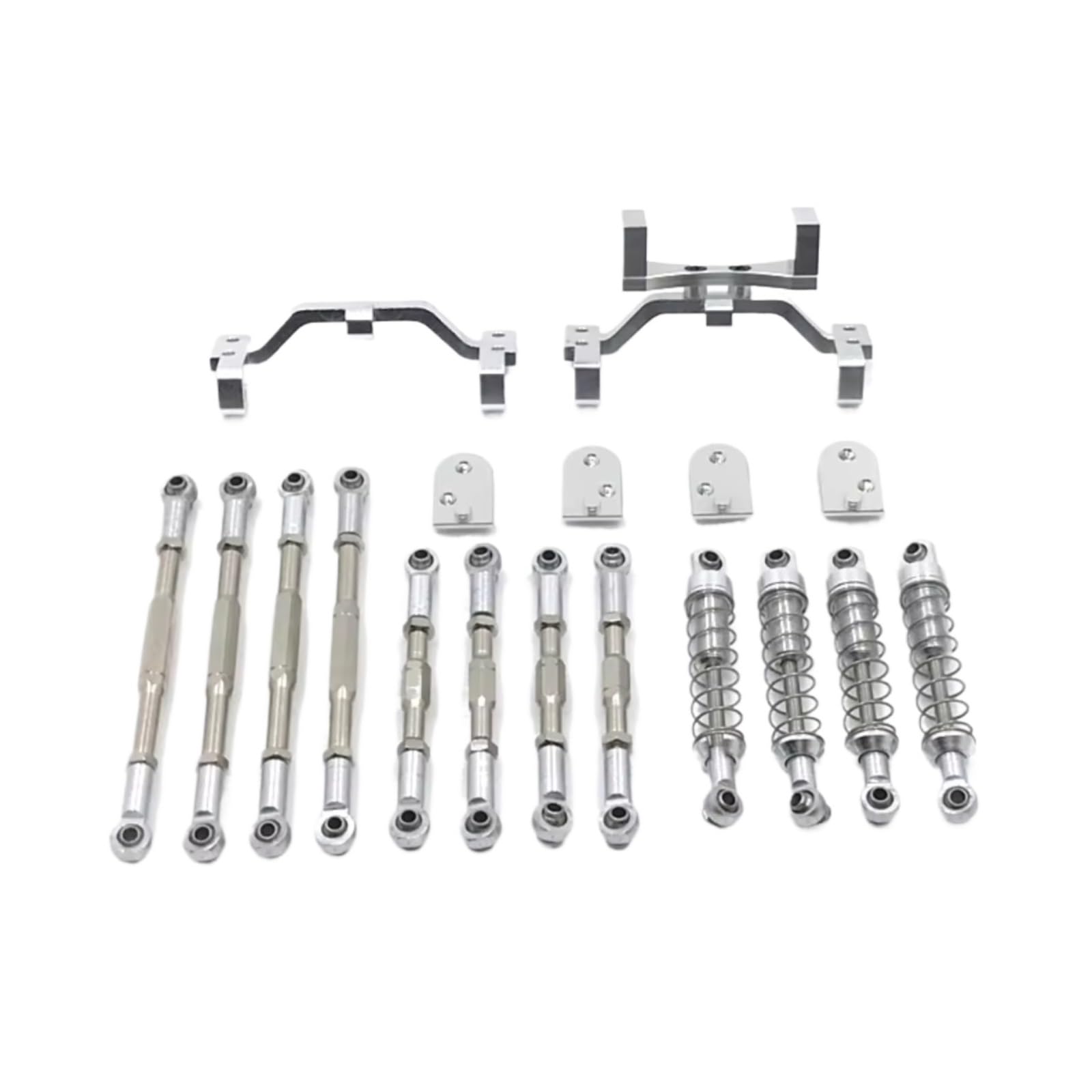 QAWRYV Für WPL C34 C44 1/16 Metall-Zugstange Stoßdämpfer-Zugstange Für Seat-Fernbedienung Auto-Upgrade Und Modifikationszubehör RC Upgrade Zubehör(Silver) von QAWRYV