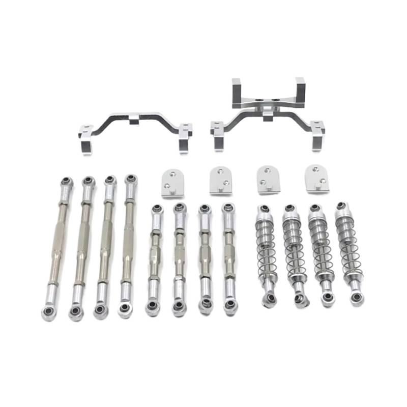 QAWRYV Für WPL C34 C44 1/16 Metall-Zugstange Stoßdämpfer-Zugstange Für Seat-Fernbedienung Auto-Upgrade Und Modifikationszubehör RC Upgrade Zubehör(Silver) von QAWRYV