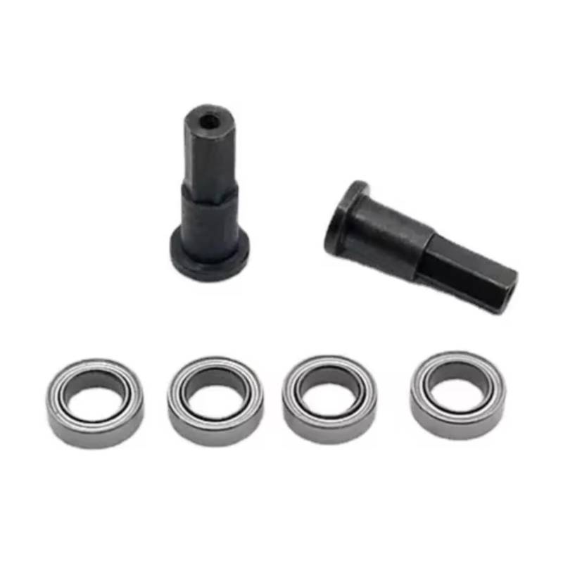 QAWRYV Für Wpl D12 1/10 5Mm Metall Combiner Rad Hub Hex Adapter Mit Lager Rc LKW Auto Upgrade Zubehör Teile RC Upgrade Zubehör(Black) von QAWRYV