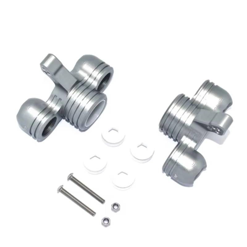 QAWRYV RC Achsschenkel Lenkbecher Für Arrma Für Kraton Für Outcast EXB 8S 1/5 Metall Front Steering Cup Achsschenkel ARA330558 Monster Truck RC Autoteile(Gray) von QAWRYV