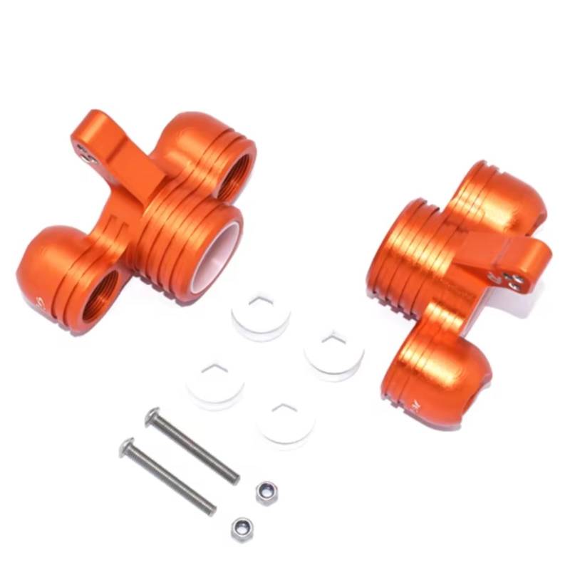 QAWRYV RC Achsschenkel Lenkbecher Für Arrma Für Kraton Für Outcast EXB 8S 1/5 Metall Front Steering Cup Achsschenkel ARA330558 Monster Truck RC Autoteile(Orange) von QAWRYV