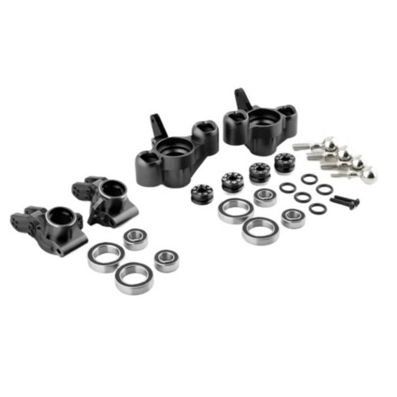QAWRYV RC Achsschenkel Lenkbecher Für Arrma Für Kraton Für Outcast Für BLX 6S V5 1/8 Metall Achsschenkel Hinterradnabenträger RC Auto Upgrade Zubehör(Black) von QAWRYV