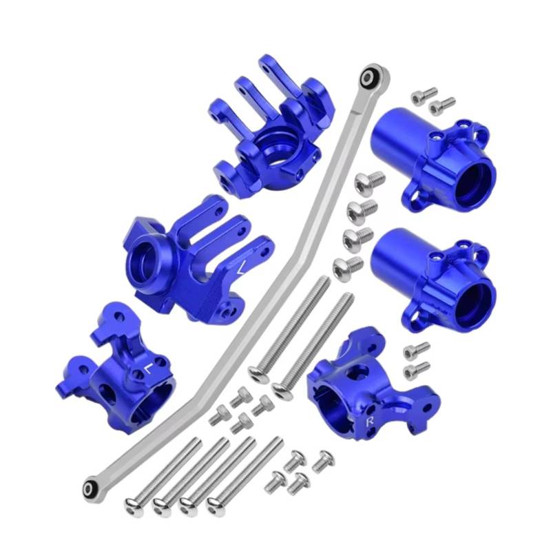 QAWRYV RC Achsschenkel Lenkbecher Für Axial RBX10 Für Ryft 4WD AXI03005 1/10 Alu C-Hubs Knuckle Arm Steering Rod Hinten Knuckle Arm RC Auto Upgrade Zubehör(Blue) von QAWRYV
