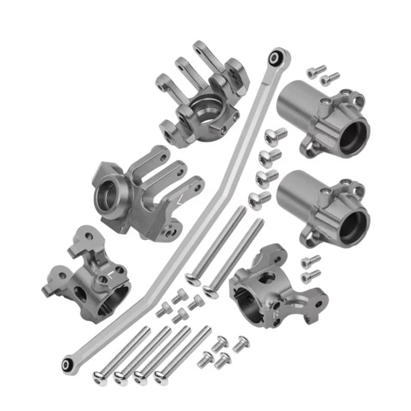 QAWRYV RC Achsschenkel Lenkbecher Für Axial RBX10 Für Ryft 4WD AXI03005 1/10 Alu C-Hubs Knuckle Arm Steering Rod Hinten Knuckle Arm RC Auto Upgrade Zubehör(Gray) von QAWRYV