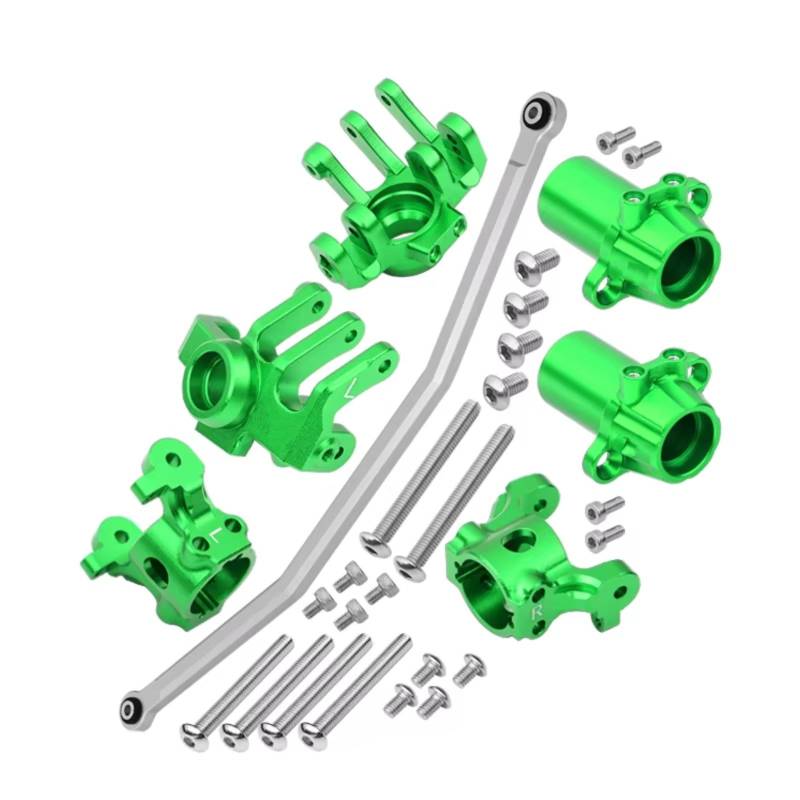 QAWRYV RC Achsschenkel Lenkbecher Für Axial RBX10 Für Ryft 4WD AXI03005 1/10 Alu C-Hubs Knuckle Arm Steering Rod Hinten Knuckle Arm RC Auto Upgrade Zubehör(Green) von QAWRYV