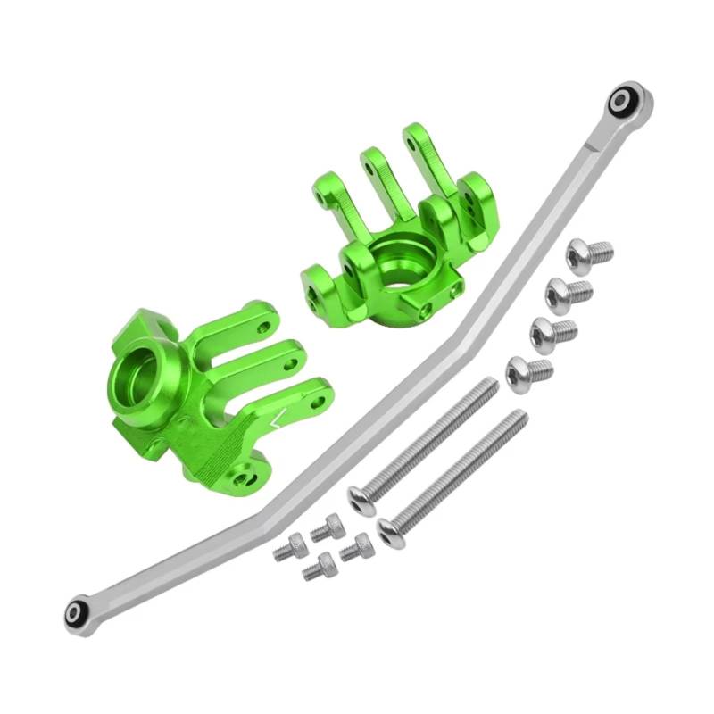 QAWRYV RC Achsschenkel Lenkbecher Für Axial RBX10 Für Ryft 4WD AXI03005 1/10 Legierung Vorderer Achsschenkelarm Mit Lenkstange RC Auto Upgrade Zubehör Ändern Teile(Green) von QAWRYV