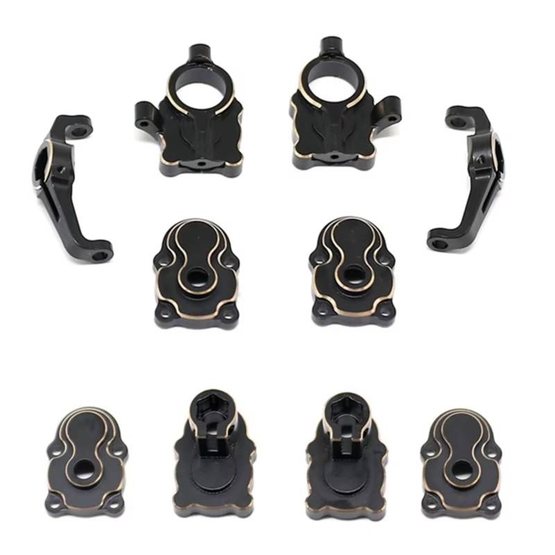 QAWRYV RC Achsschenkel Lenkbecher Für FMS Für FCX24 1/24 Vorder- Und Hinterachsschenkel-Hub-Träger-Portalgehäuse-Gegengewicht RC Crawler Car Upgrade-Zubehör von QAWRYV