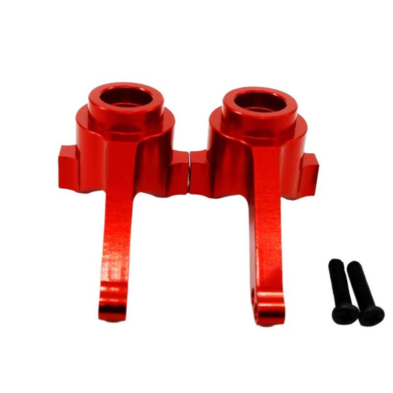QAWRYV RC Achsschenkel Lenkbecher Für HQ 731 732 733 734 1/16 2 Stücke Aluminium Legierung Lenkung Hub Carrier Lenkung Block Knuckles RC Auto Upgrade Teile(Red) von QAWRYV