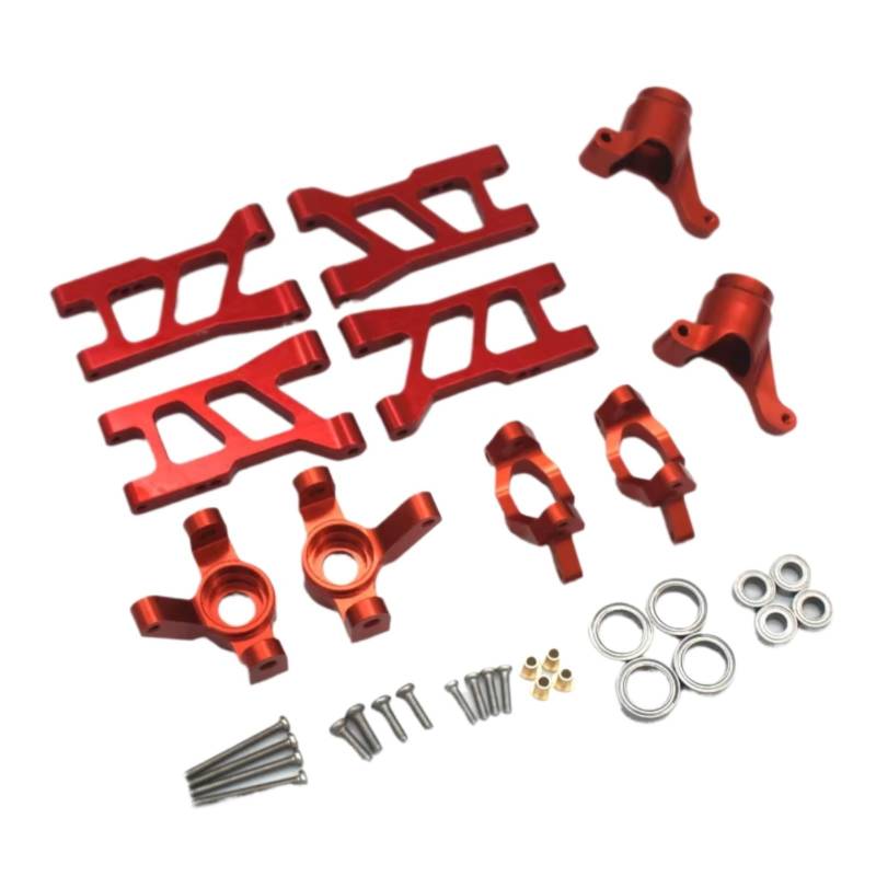 QAWRYV RC Achsschenkel Lenkbecher Für HSP 18301 18302 18311 18312 18321 18322 1/18 Metall Für Swing Arm Lenkung Tasse Fünf Stücke RC Fernbedienung Auto Teile(Red) von QAWRYV