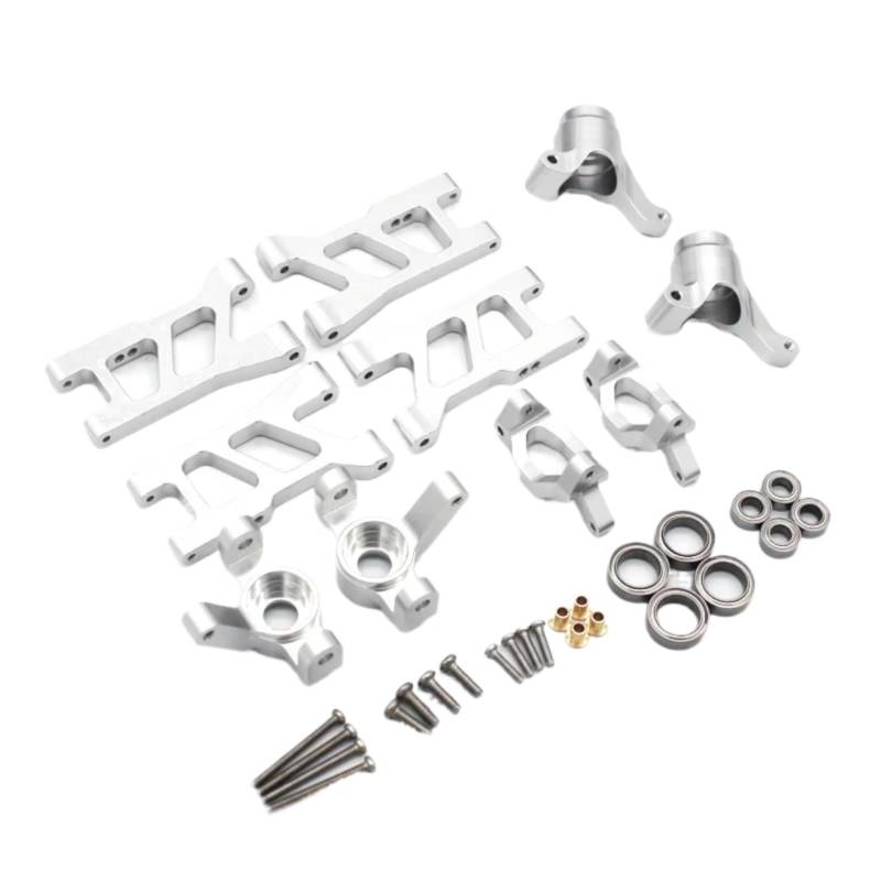QAWRYV RC Achsschenkel Lenkbecher Für HSP 18301 18302 18311 18312 18321 18322 1/18 Metall Für Swing Arm Lenkung Tasse Fünf Stücke RC Fernbedienung Auto Teile(Silver) von QAWRYV
