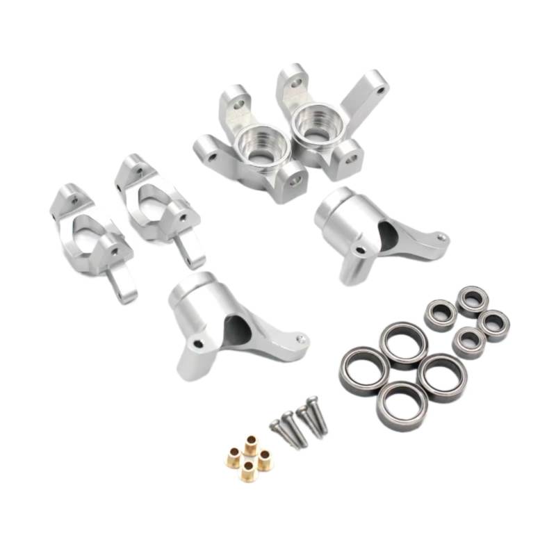 QAWRYV RC Achsschenkel Lenkbecher Für HSP 18301 18302 18311 18312 18321 18322 1/18 Metall-Lenkbecher C Für Seat-Hinterrad Für Seat RC-Fernbedienung Autoteile(Silver) von QAWRYV