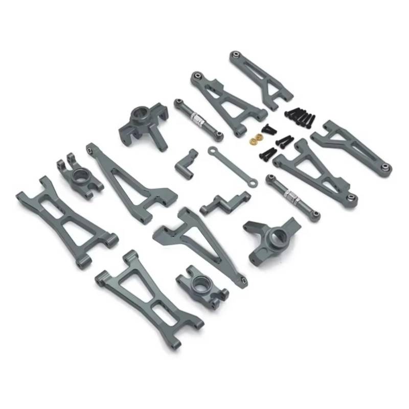 QAWRYV RC Achsschenkel Lenkbecher Für Haiboxing Für HBX 16889 16889A 16890 16890A SG1601 SG1602 1/16 Metall Querlenker Lenkung Cup Set RC Auto Upgrade Teile Kit(Gray) von QAWRYV
