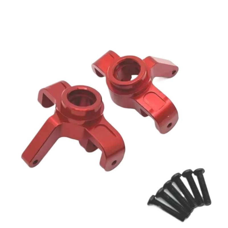 QAWRYV RC Achsschenkel Lenkbecher Für MJX 14209 14210 1/14 Metall Front Steering Cup Achsschenkel Arm Fernbedienung Auto Upgrade Zubehör Ersetzen Teile(Red) von QAWRYV