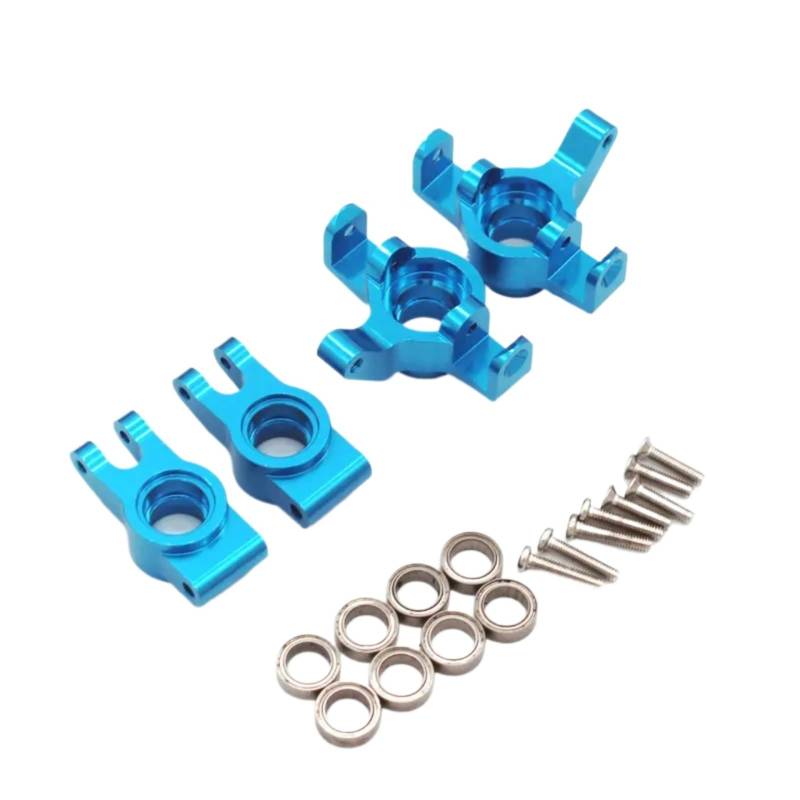 QAWRYV RC Achsschenkel Lenkbecher Für MJX 14301 14302 14303 1/14 Metall Achsschenkel Lenkung Tasse Hinten Rad Für Sitz RC Auto Upgrade Zubehör Teile(Blue) von QAWRYV
