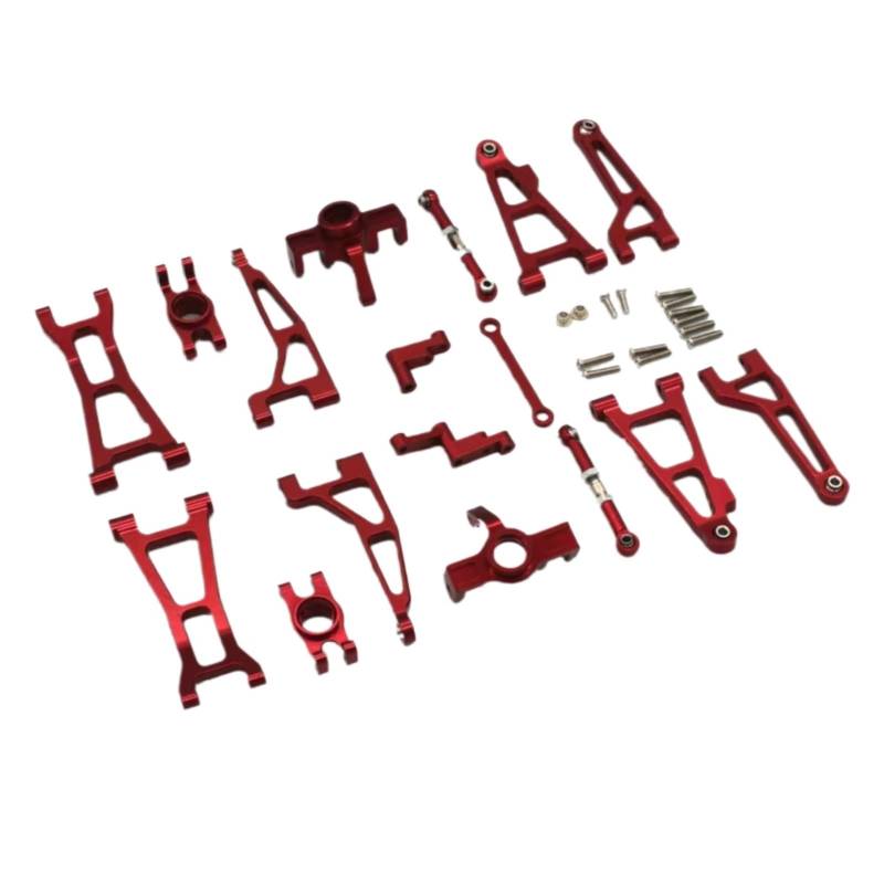 QAWRYV RC Achsschenkel Lenkbecher Für MJX 16207 M162 1/16 Metall Für Schwinge Lenkung Tasse Hinten Rad Für Sitz Verletzlich Set RC Fernbedienung Auto Teile(Red) von QAWRYV