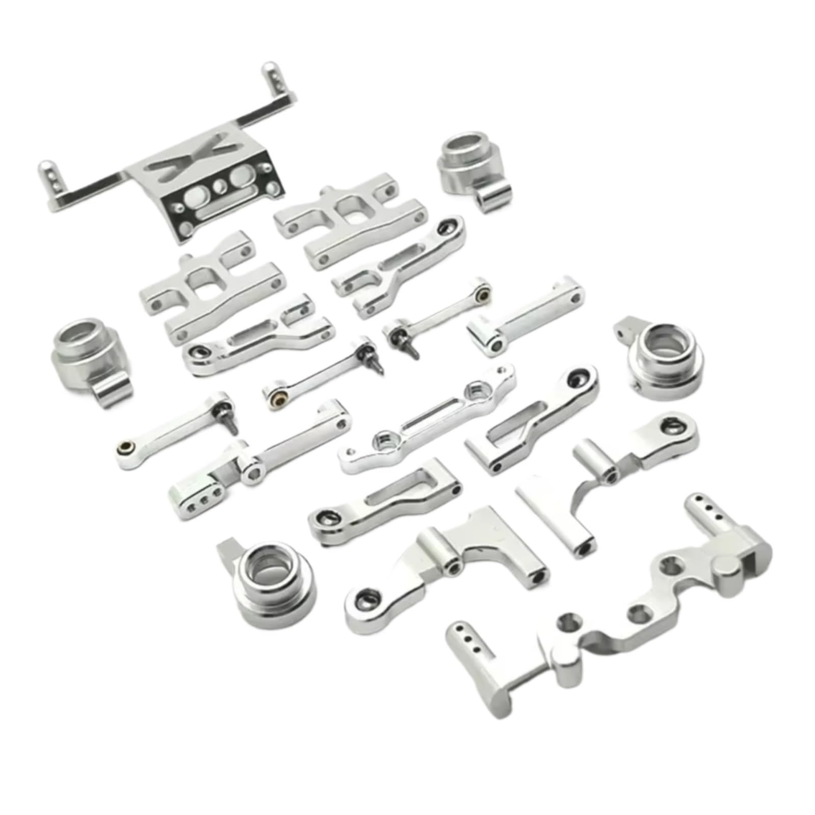 QAWRYV RC Achsschenkel Lenkbecher Für MN MN38 1/16 Metall Für Schwinge Lenkung Tasse Achsschenkel Anfällig Set Modell RC Auto Upgrade Zubehör Teile(Silver) von QAWRYV