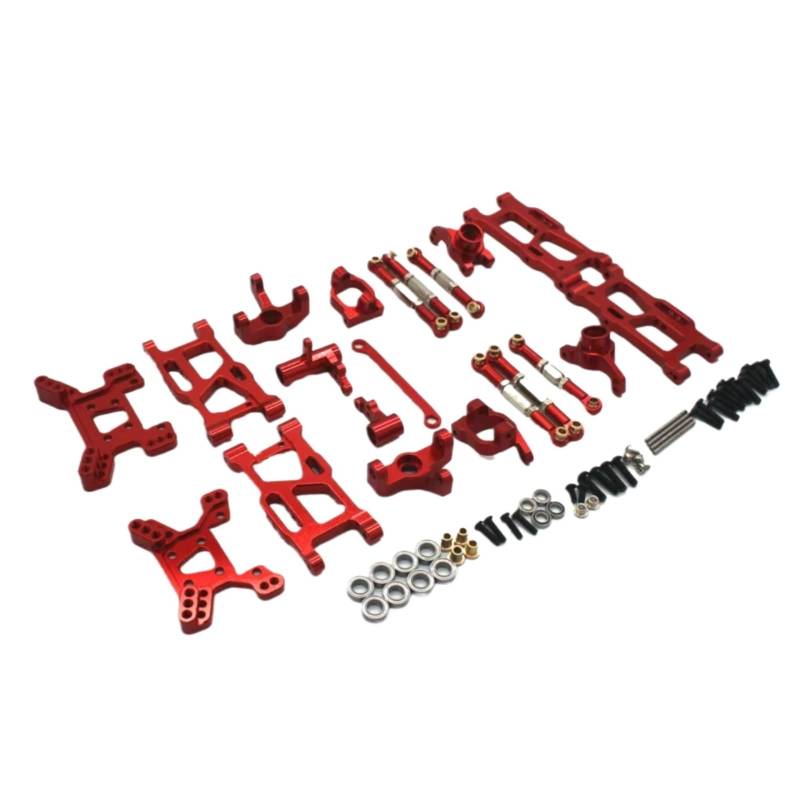 QAWRYV RC Achsschenkel Lenkbecher Für Relalo AM-X12 1/12 14015 14005E 1/14 Metall Für Schaukel Arm Lenkung Tasse 8-stück Set RC Upgrade Zubehör Teile(Red) von QAWRYV
