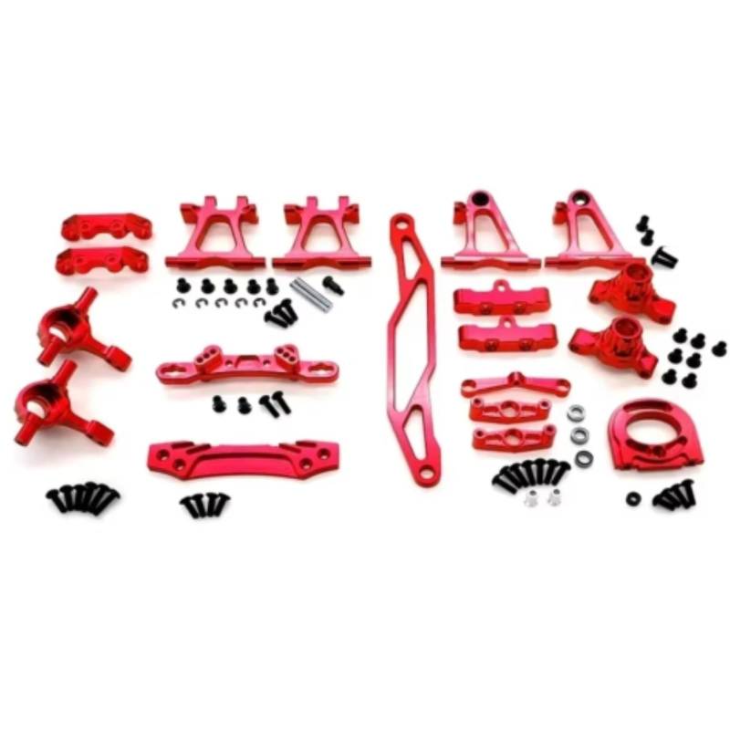 QAWRYV RC Achsschenkel Lenkbecher Für Tamiya Für TT-02 1/10 Metall Querlenker Achsschenkel Lenkbecher Kit RC Auto Upgrade Teile Modifikation Zubehör(Red) von QAWRYV
