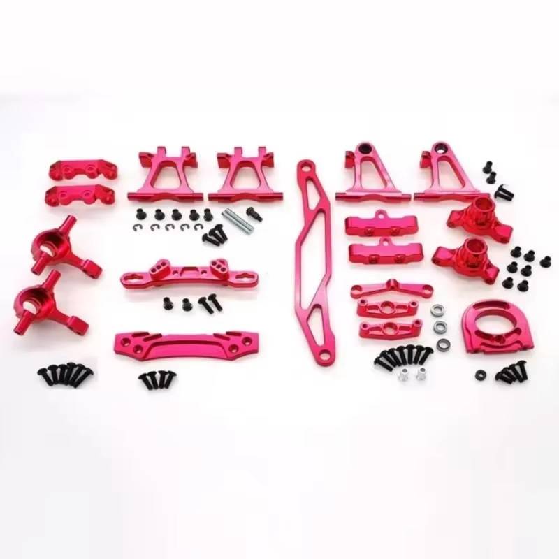 QAWRYV RC Achsschenkel Lenkbecher Für Tamiya Für TT-02 1/10 Metall Suspension Arme Achsschenkel Kit RC Auto Upgrade Änderung Zubehör Teile(Red) von QAWRYV
