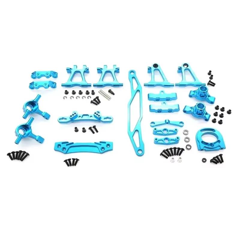 QAWRYV RC Achsschenkel Lenkbecher Für Tamiya Für TT-02 1/10 Metall Suspension Arme Achsschenkel Lenkung Tasse Kit RC Auto Upgrade Zubehör Teile(Blue) von QAWRYV