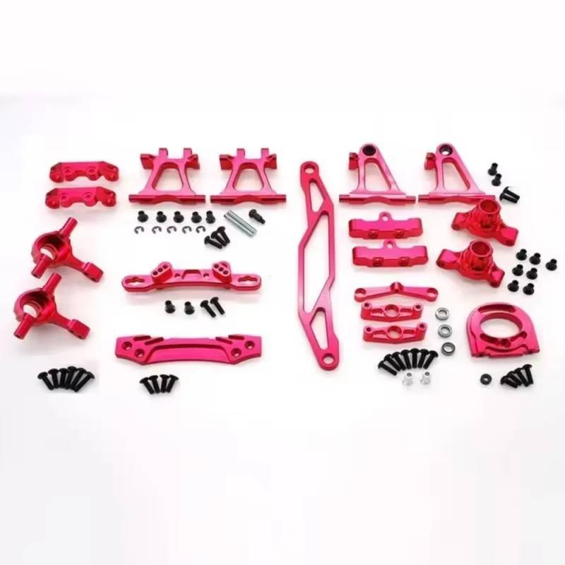 QAWRYV RC Achsschenkel Lenkbecher Für Tamiya Für TT-02 1/10 Metall Suspension Arme Achsschenkel Lenkung Tasse Kit RC Auto Upgrade Zubehör Teile(Red) von QAWRYV
