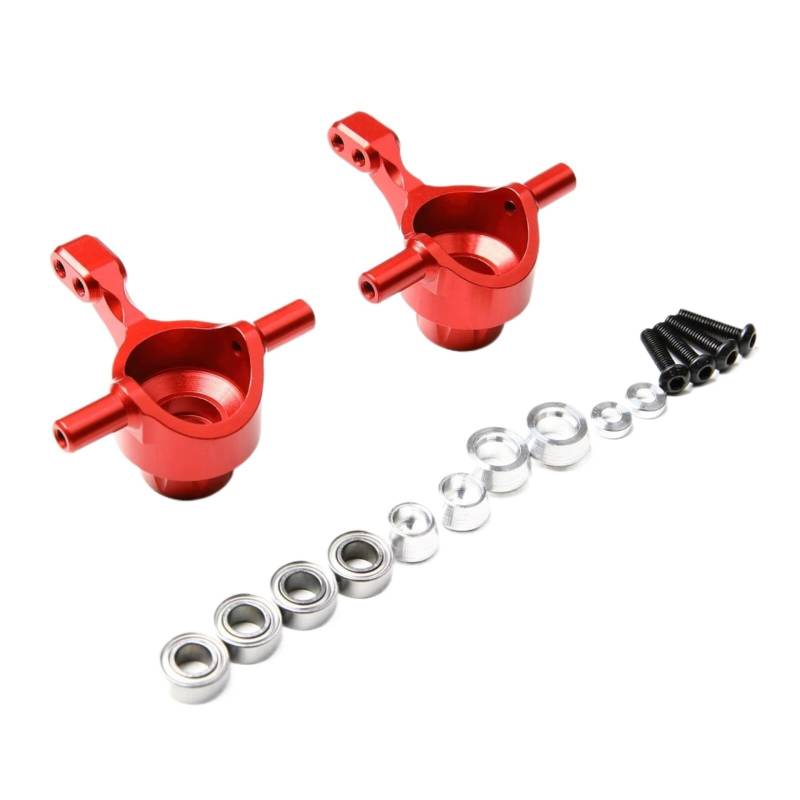 QAWRYV RC Achsschenkel Lenkbecher Für Tamiya Für TT02 1/10 Aluminium Vorne Hinten Knuckle Arme Hub Carrier Set RC Auto Upgrade Zubehör Ersetzen Ändern Teile(Red,Front) von QAWRYV