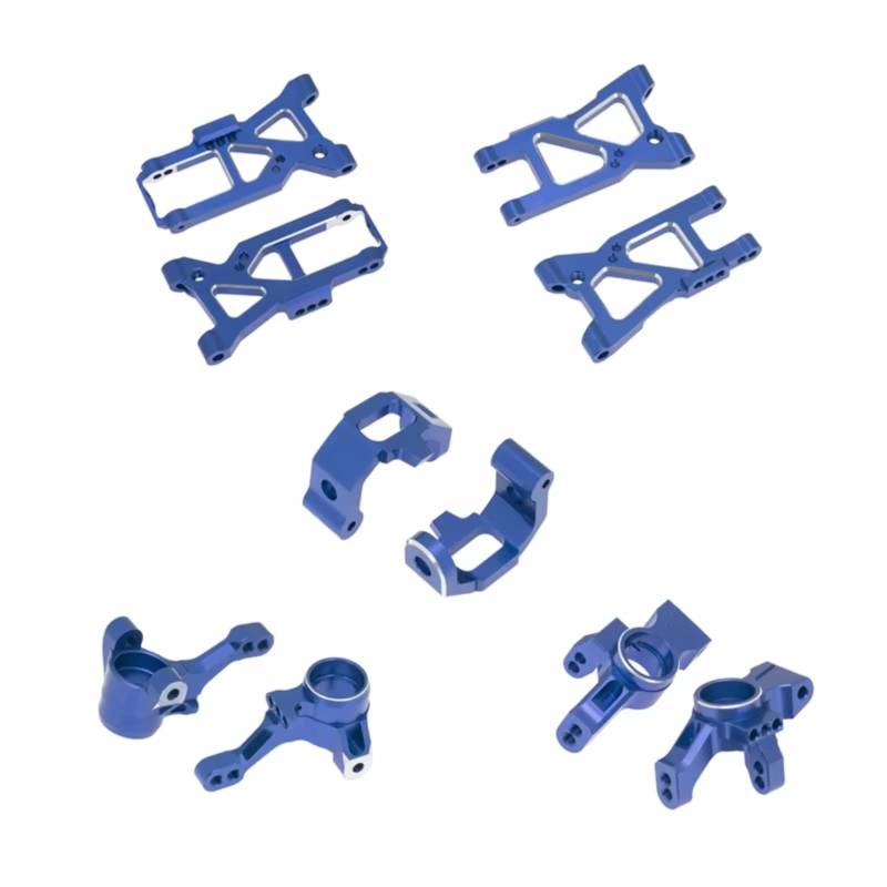 QAWRYV RC Achsschenkel Lenkbecher Für Traxxas 4-Tec 2.0 3.0 4Tec 2.0 Für VXL 1/10 10-teiliges Metall-Aufhängungsarm-Knöchelarm-Kit RC On-Road-Auto-Upgrade-Teile(Blue) von QAWRYV