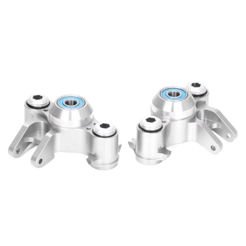 QAWRYV RC Achsschenkel Lenkbecher Für Traxxas Slayer Für Summit Für Revo 1/10 Vorne Hinten Legierung Lenkung Block Knuckle Achse Träger Lager RC Auto Zubehör(Silver) von QAWRYV