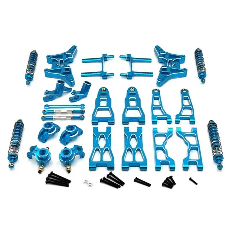 QAWRYV RC Achsschenkel Lenkbecher Für UD1201 UD1202 PRO 1/12 Metall Lenkung Tasse Stoßdämpfer Suspension Arm Shock Tower Link Kit RC Auto Upgrade Teile Zubehör(Blue) von QAWRYV
