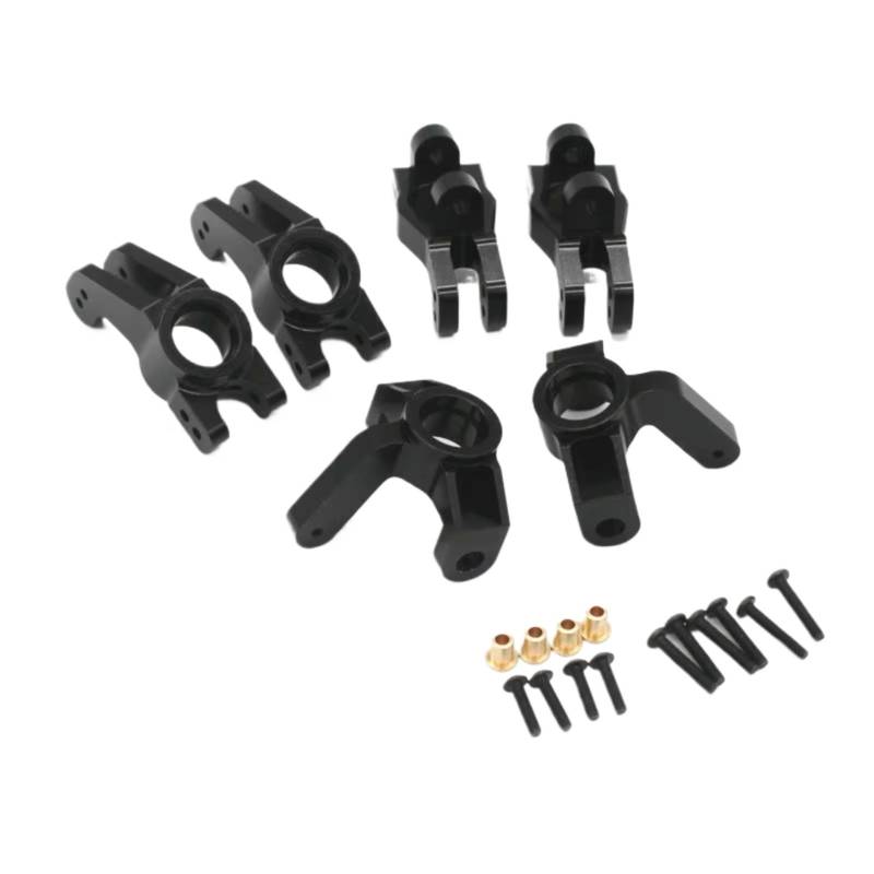 QAWRYV RC Achsschenkel Lenkbecher Für VKAR Bison 1/10 Metall Lenkung Tasse Hinten Transponieren C Für Sitz RC 4WD Fernbedienung Auto Upgrade Zubehör Teile Ersetzen(Black) von QAWRYV