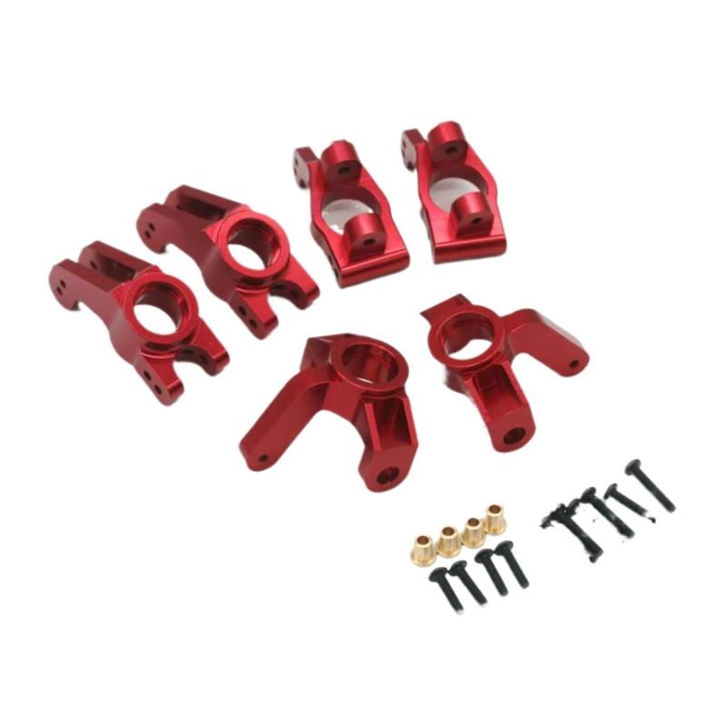 QAWRYV RC Achsschenkel Lenkbecher Für VKAR Bison 1/10 Metall Lenkung Tasse Hinten Transponieren C Für Sitz RC 4WD Fernbedienung Auto Upgrade Zubehör Teile Ersetzen(Red) von QAWRYV