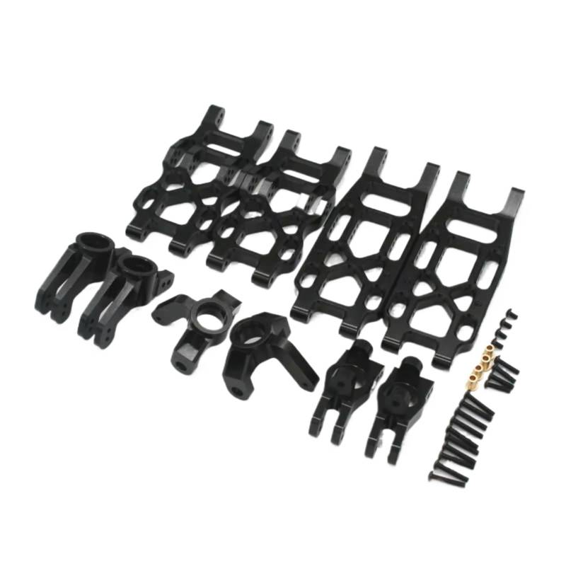 QAWRYV RC Achsschenkel Lenkbecher Für VKAR Bison 4WD 1/10 Metall Vorder- Und Hinteren Saum Arm Lenkung Tasse Hinten Swivel C Für Sitz RC Control Auto Upgrade Teile(Black) von QAWRYV