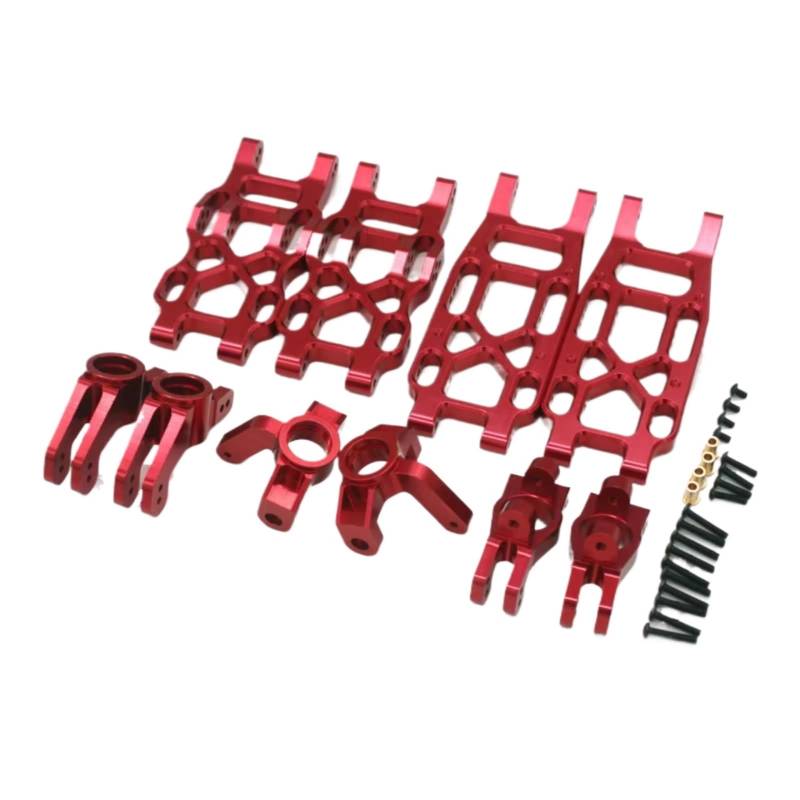 QAWRYV RC Achsschenkel Lenkbecher Für VKAR Bison 4WD 1/10 Metall Vorder- Und Hinteren Saum Arm Lenkung Tasse Hinten Swivel C Für Sitz RC Control Auto Upgrade Teile(Red) von QAWRYV