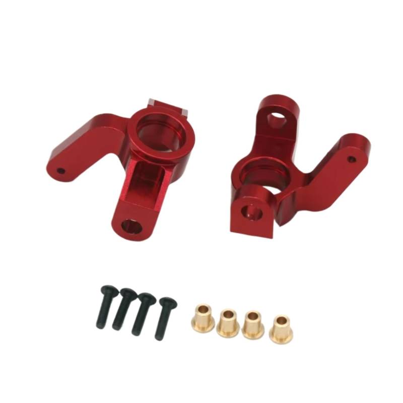 QAWRYV RC Achsschenkel Lenkbecher Für Vkar Bison 1/10 Metall Lenkung Tasse Achsschenkel ET1004 RC 4WD Fernbedienung Auto Upgrade Upgrade Zubehör(Red) von QAWRYV