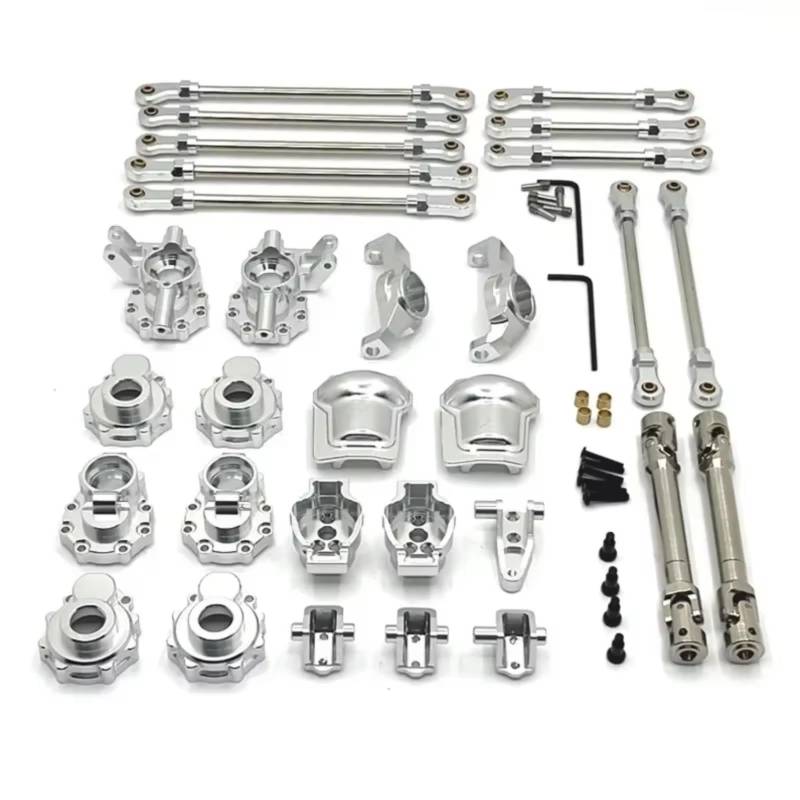 QAWRYV RC Achsschenkel Lenkbecher Für WLtoys 1/10 Metall Vorderachse Hinterachse Lenkung Zugstange Tasse C Für Sitz Stange Befestigung Komponenten Antriebswellen RC Auto Teile(Silver) von QAWRYV