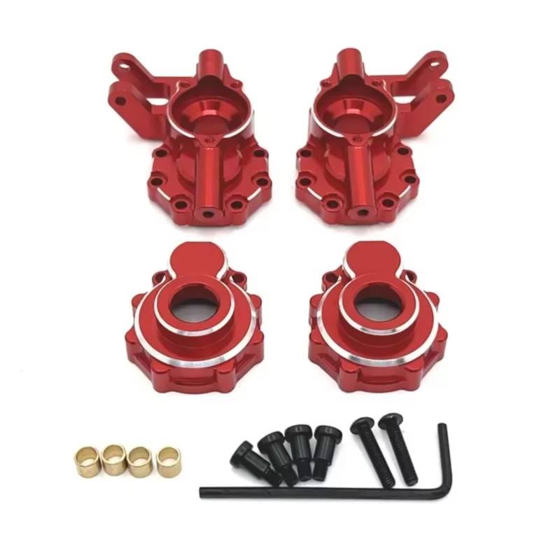 QAWRYV RC Achsschenkel Lenkbecher Für WLtoys 104006 104010 104020 104026 1/10 Vorderachse Lenkung Tasse Achsschenkel Fernbedienung Auto Upgrade Zubehör(Red) von QAWRYV