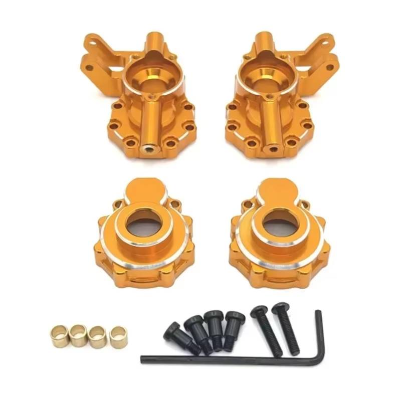 QAWRYV RC Achsschenkel Lenkbecher Für WLtoys 104006 104010 104020 104026 1/10 Vorderachse Lenkung Tasse Achsschenkel Fernbedienung Auto Upgrade Zubehör(Yellow) von QAWRYV