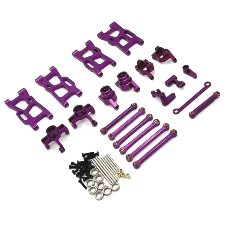 QAWRYV RC Achsschenkel Lenkbecher Für WLtoys 144016 144018 1/14 Für Schwinge Spurstange Lenkbecher RC Fernbedienung Autoteile Metall Upgrade Zubehör(Purple) von QAWRYV