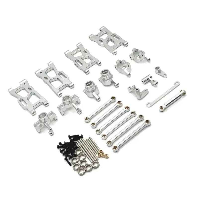 QAWRYV RC Achsschenkel Lenkbecher Für WLtoys 144016 144018 1/14 Für Schwinge Spurstange Lenkbecher RC Fernbedienung Autoteile Metall Upgrade Zubehör(Silver) von QAWRYV
