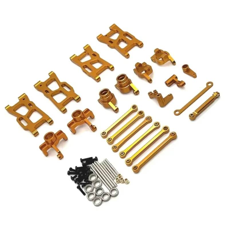 QAWRYV RC Achsschenkel Lenkbecher Für WLtoys 144016 144018 1/14 Für Schwinge Spurstange Lenkbecher RC Fernbedienung Autoteile Metall Upgrade Zubehör(Yellow) von QAWRYV