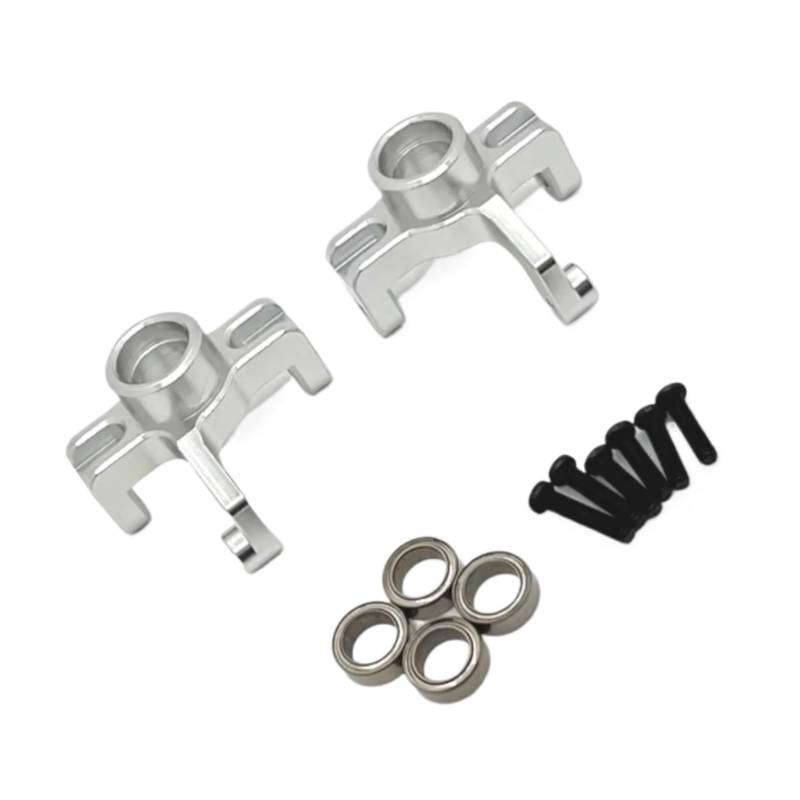 QAWRYV RC Achsschenkel Lenkbecher Für WLtoys 144016 144018 1/14 Metall Lenkung Tasse Achsschenkel Lager RC Auto Upgrade Zubehör Ändern Teile(Silver) von QAWRYV