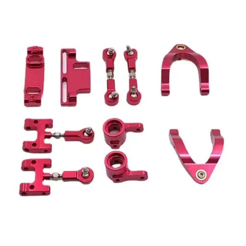 QAWRYV RC Achsschenkel Lenkbecher Für WPL D12 CNC Metall Oberen Unteren Für Schaukel Arm Lenkung Tasse Achsschenkel Kugelgelenk Set RC Auto Upgrades Zubehör Teile(Red) von QAWRYV
