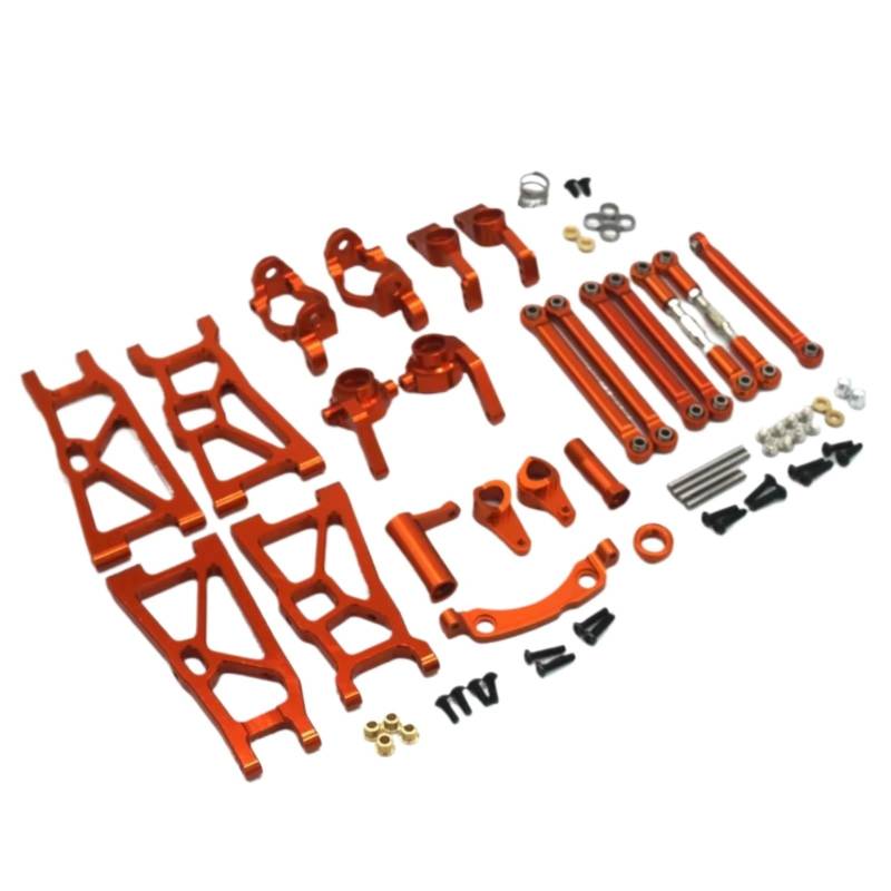 QAWRYV RC Achsschenkel Lenkbecher Für ZD DBX-10 1/10 Metall Für Schwinge Lenkbecher C Für Sitz Hinterrad Für Sitz Spurstange Lenkung Montage RC Auto Teile(Orange) von QAWRYV