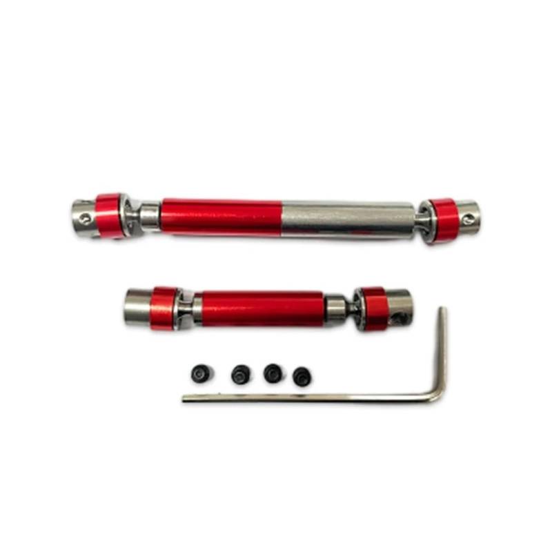 QAWRYV RC Antriebswelle Für Hobbyplus 1/18 Für CR18P Für Rock Van RC Upgrades Teile Center Antriebswelle Hundeknochen Übertragungswelle RC Autozubehör(Red) von QAWRYV